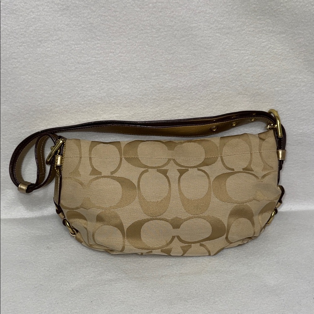 Coach Beige and Brown Shoulder Bag
